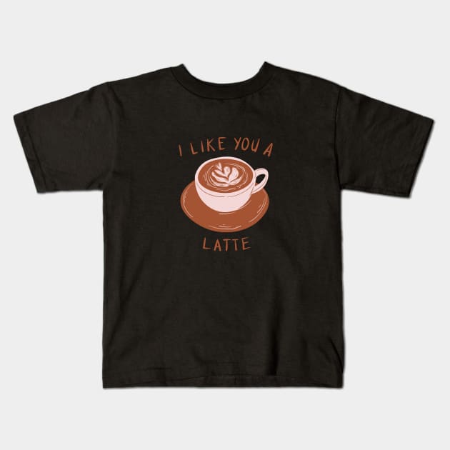 I like you a latte! Kids T-Shirt by Random Prints